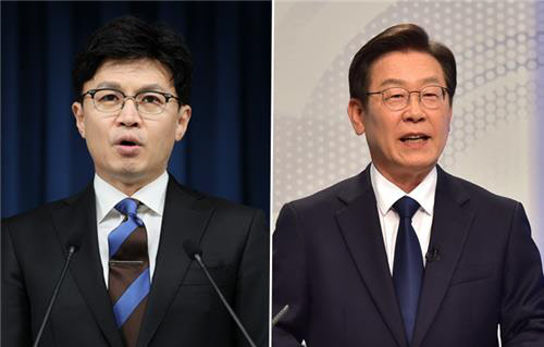 한동훈(왼쪽) 법무부 장관과 이재명 더불어민주당 의원. <연합뉴스>